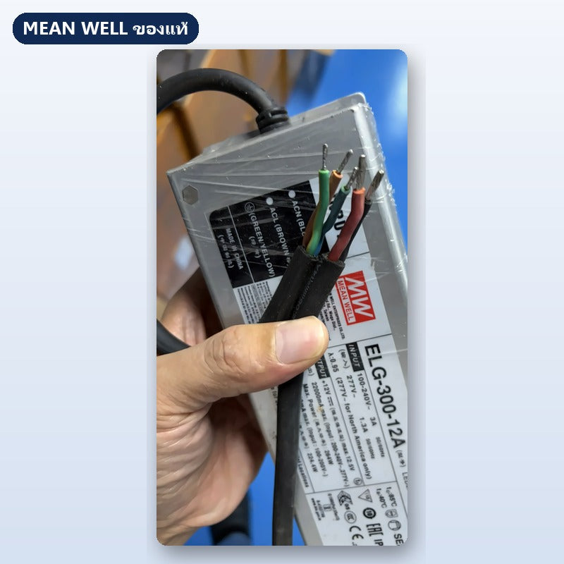 Mean Well ELG-300-12A มือสอง หม้อแปลงไฟ LED กันน้ำ IP65 264W 12V ของแท้ เทสก่อนส่ง