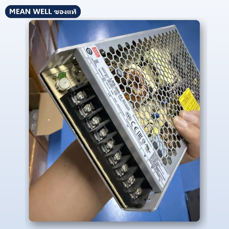 Mean Well LRS-200 มือสอง สวิตชิ่ง พาวเวอร์ซัพพลาย 200W 5V 12V 24V ใช้กับแอมป์ได้ ของแท้ เทสก่อนส่ง