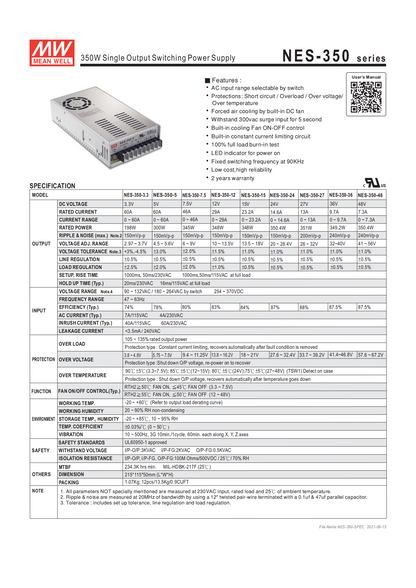 มือสอง รุ่นNES-350 350W ประหยัด LED/CCTV/ป้ายกล่องไฟ/ไฟถนน/Indoor/CNC/ลำโพง/อุตสาหกรรม