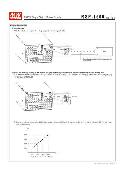 มือสอง รุ่นRSP-1500 1500W PFC control บาง ระดับสูง LED/CCTV/ป้ายกล่องไฟ/ไฟถนน/Indoor/Laser/CNC/ลำโพงระดับสูง/อุตสาหกรรม