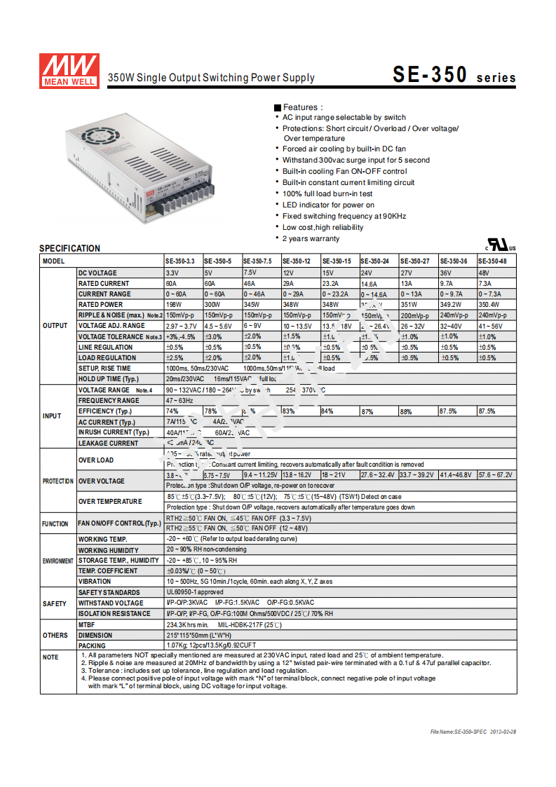 มือสอง รุ่นSE-350 350W ประหยัด LED/CCTV/ป้ายกล่องไฟ/ไฟถนน/Indoor/Laser/CNC/อุตสาหกรรม/ลำโพง
