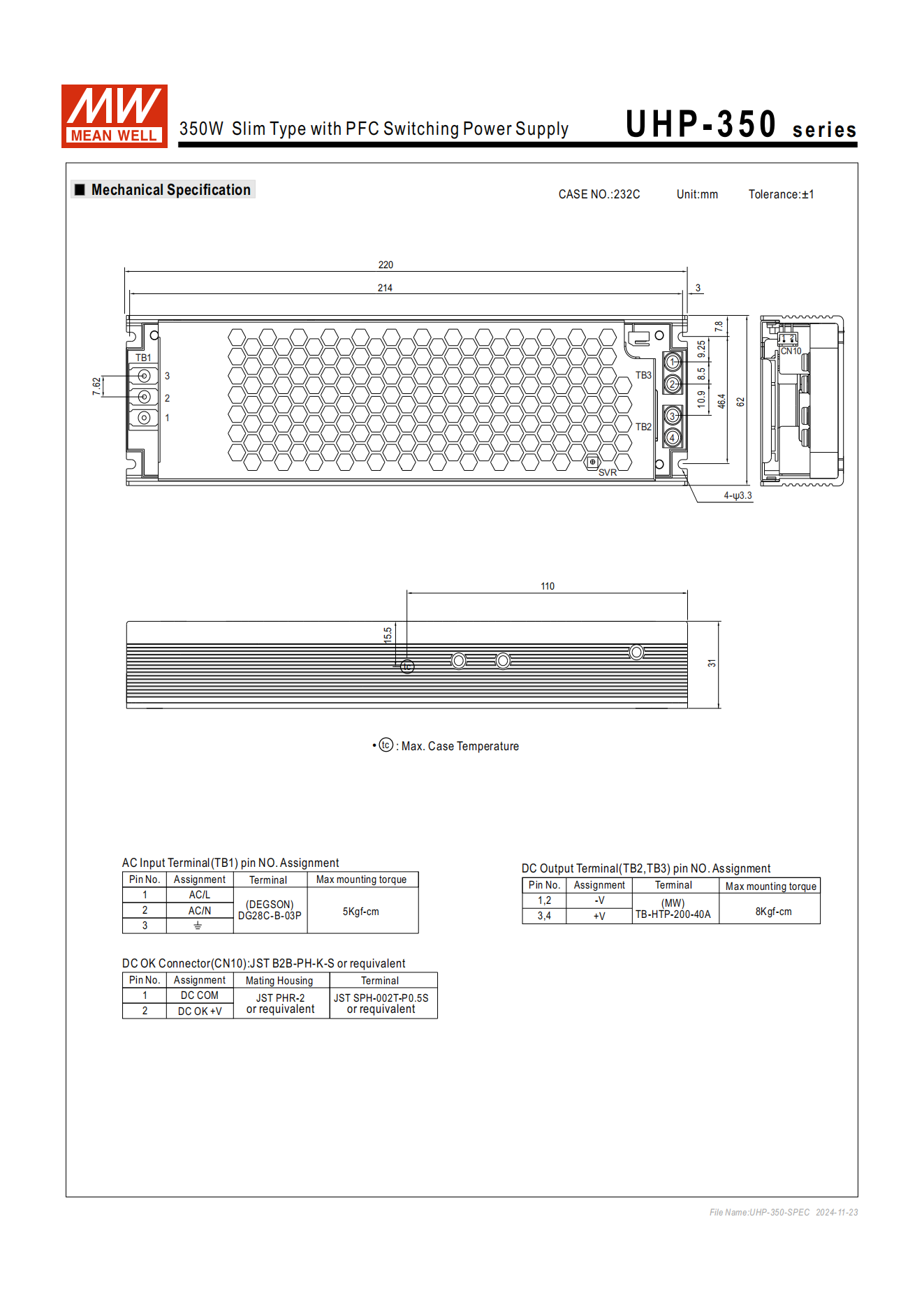 มือสอง รุ่นUHP-350 350W PFC control บาง ระดับสูง LED/CCTV/ป้ายกล่องไฟ/ไฟถนน/Indoor/ลำโพงระดับสูง/อุตสาหกรรม