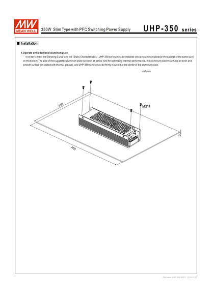มือสอง รุ่นUHP-350 350W PFC control บาง ระดับสูง LED/CCTV/ป้ายกล่องไฟ/ไฟถนน/Indoor/ลำโพงระดับสูง/อุตสาหกรรม