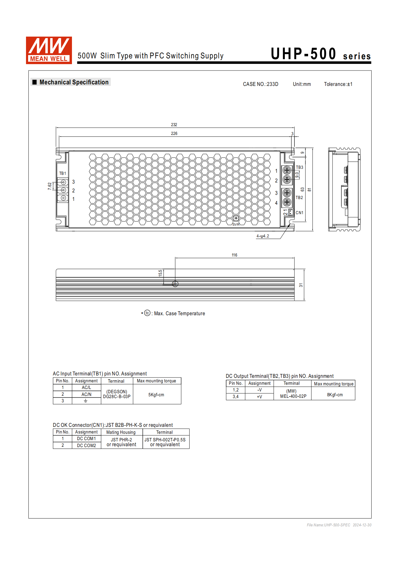 มือสอง รุ่นUHP-500 500W PFC control บาง ระดับสูง LED/CCTV/ป้ายกล่องไฟ/ไฟถนน/Indoor/ลำโพงระดับสูง/อุตสาหกรรม