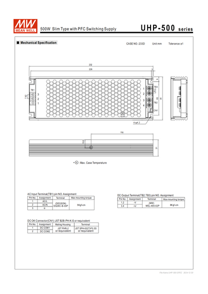 มือสอง รุ่นUHP-500 500W PFC control บาง ระดับสูง LED/CCTV/ป้ายกล่องไฟ/ไฟถนน/Indoor/ลำโพงระดับสูง/อุตสาหกรรม