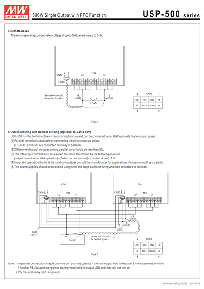 มือสอง รุ่นUSP-500 500W ชาร์จแบ PFC control ระดับสูง LED/CCTV/ป้ายกล่องไฟ/ไฟถนน/Indoor/ลำโพงระดับสูง/อุตสาหกรรม